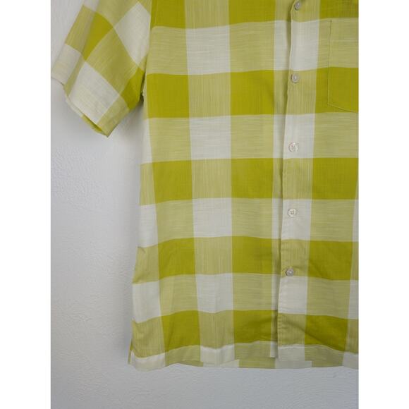 Todd Snyder Albiate Camp Shirt Vintage Plaid Short Sleeves Yellow NWT Size M - Picture 3 of 13